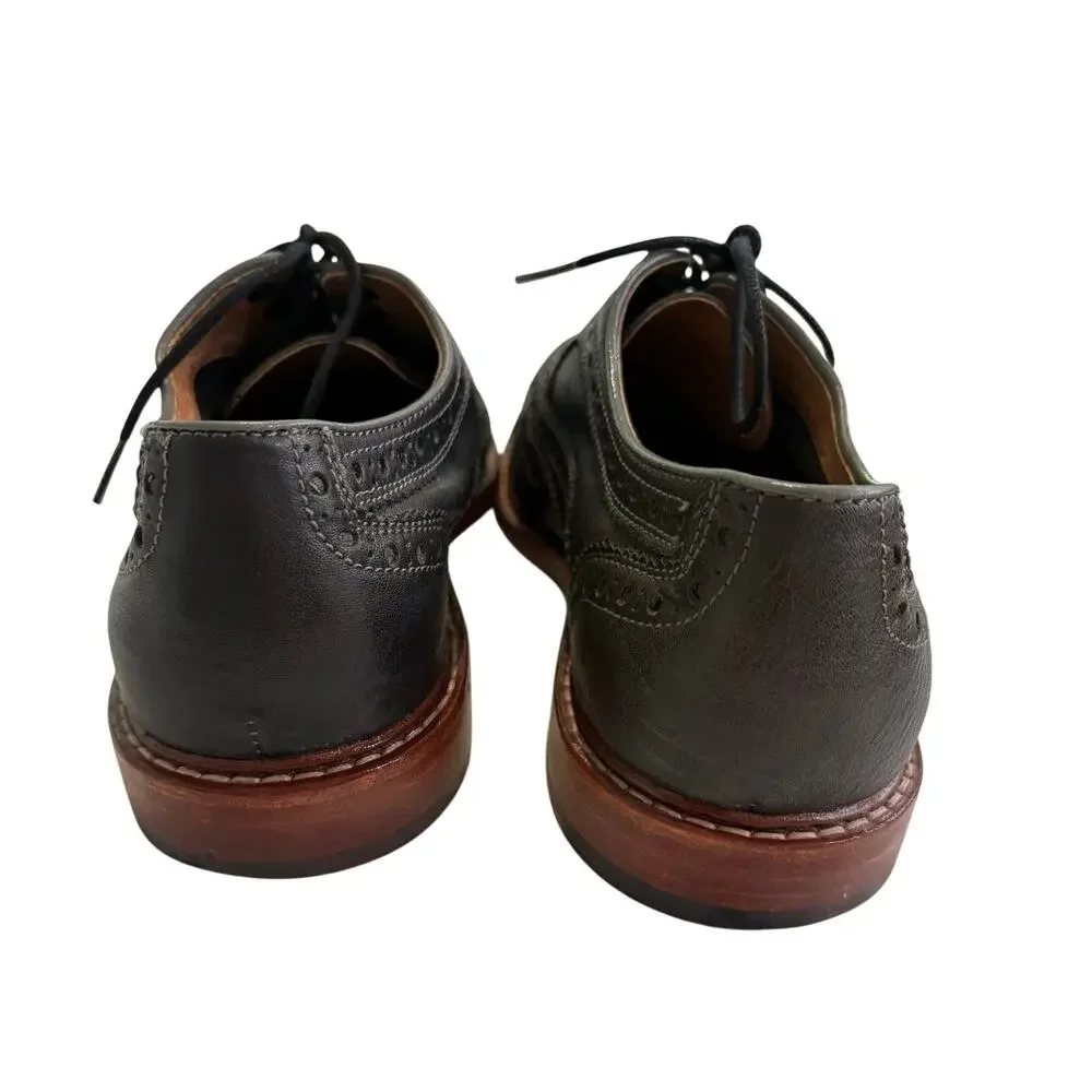 Johnston & Murphy 1850 Cap Toe Brogue Oxfords Men's 8 M Dark Gray Leather